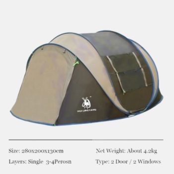 4 Persons Pop Up Tents for Camping Oxford Cloth Camping Tent