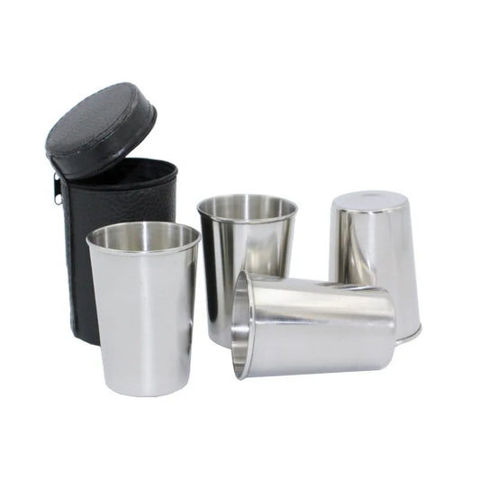 30ml 4pcs Portable Outdoor Camping Cup Stainless Steel