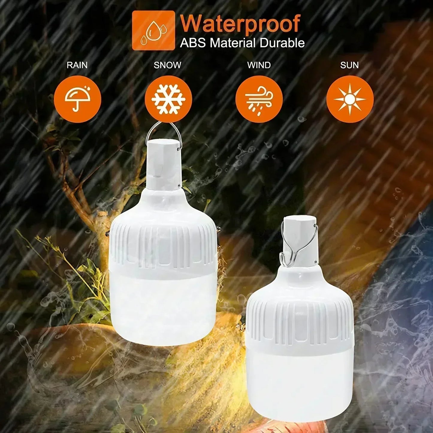 60W Emergency Light USB Rechargeable LED Light Bulb Camping Lantern