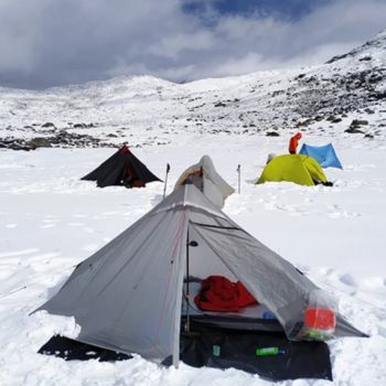 Single Person Ultralight Camping Tent 3 Season/4 Season Professional 20D Silnylon Rodless Tent for Camping