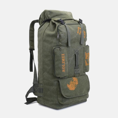 100L Hiking Camping Backpack Canvas Outdoor Mountaineering Bag Men Tactical Travel Hunting Rucksack Fishing Camping