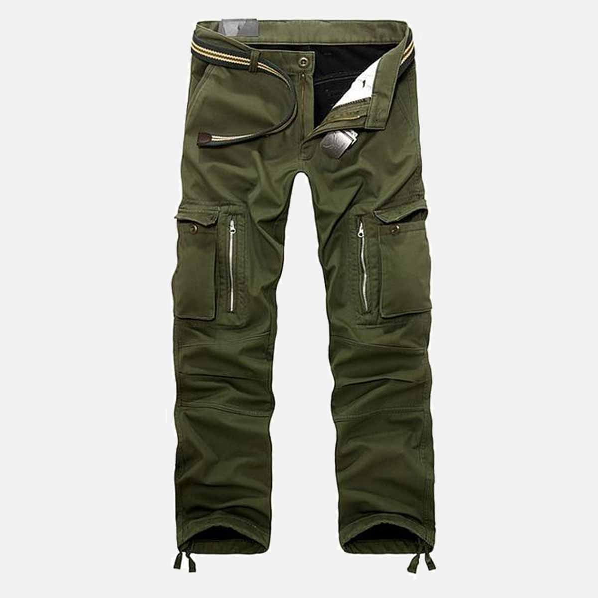 Winter Fleece Warm Tactical Pants Zip Cotton Trousers Loose - Outgeeker