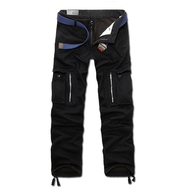 Winter Fleece Warm Tactical Pants Zip Cotton Trousers Loose - Outgeeker
