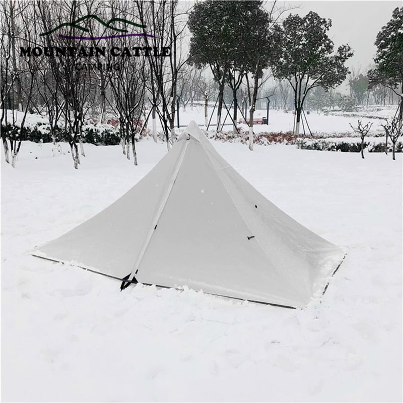 Single Person Ultralight Rodless Pyramid Tent Waterproof 4 Season Camping