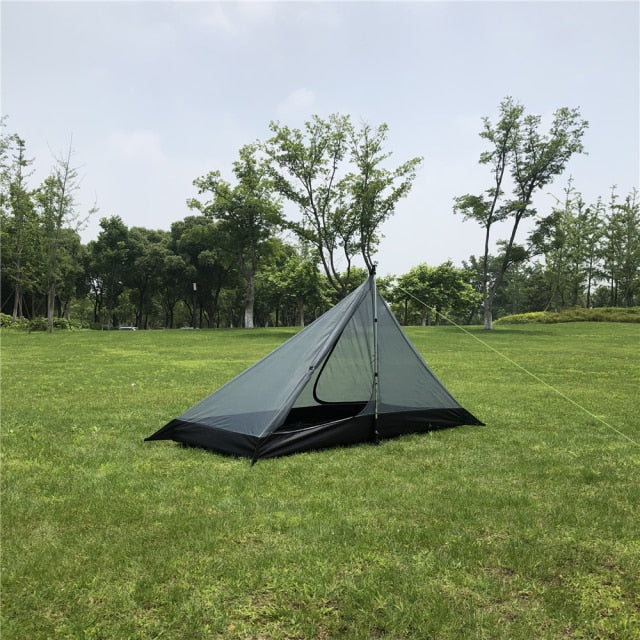 Single Person Ultralight Rodless Pyramid Tent Waterproof 4 Season Camping